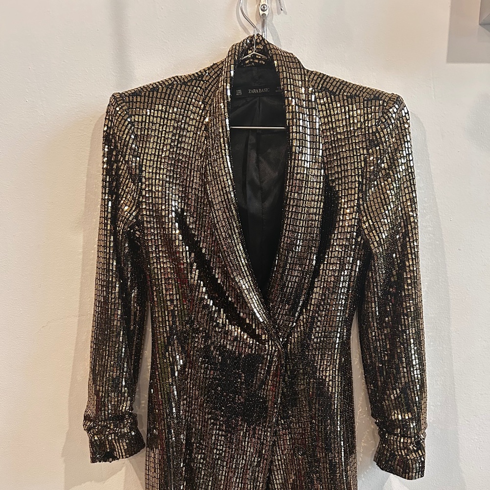 Gold blazer from Zara